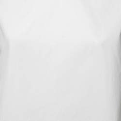 Pre Owned Sportmax White Cotton Long Sleeve Top M