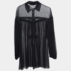 Sportmax Black Cotton Gauze Long Sleeve Tunic XS