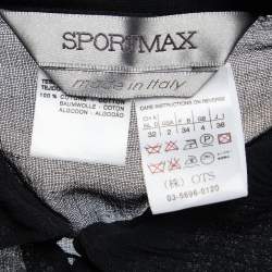 Sportmax Black Cotton Gauze Long Sleeve Tunic XS