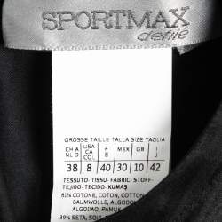 Pre Owned Sportmax Black Silk Blend Ruched Detail Sleeveless Gown M