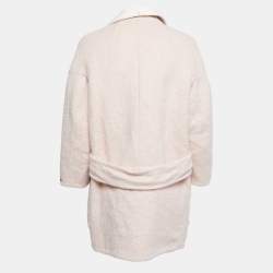 Pre Owned Sportmax Light Pink Wool & Alpaca Mid Length Coat M