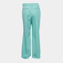 Sportmax Green Wool Blend High Waist Flared Trousers L