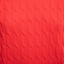 Pre Owned Sportmax Red Cashmere Cable Knit Sweater S