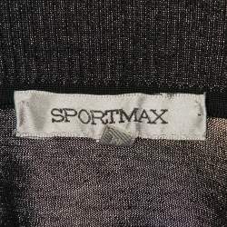 Pre Owned Sportmax Black Cotton Knit & Silk Cropped Shrug M