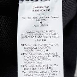 Pre Owned Sportmax Black Cotton Blend Knit Midi Skirt M