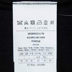 Pre Owned Sportmax Black Polka Dot Wool Turtleneck Dress M