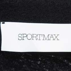 Pre Owned Sportmax Black Polka Dot Wool Turtleneck Dress M
