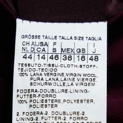 Pre Owned Sportmax Purple Wool Contrast Fox Fur Trim Double Breasted Coat L