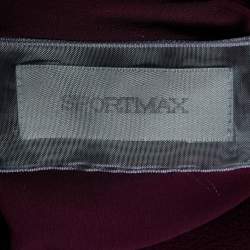 Pre Owned Sportmax Purple Wool Contrast Fox Fur Trim Double Breasted Coat L