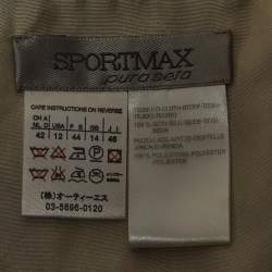 Pre Owned Sportmax Black Lace Trim Silk Pleated Midi Empire Dress L