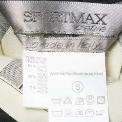 Pre Owned Sportmax Black/White Striped Cotton Blend Flared Maxi Skirt S