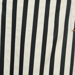 Pre Owned Sportmax Black/White Striped Cotton Blend Flared Maxi Skirt S
