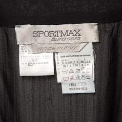 Pre Owned Sportmax Black Silk Balloon Sleeve Mini Dress S
