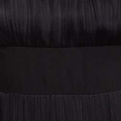 Pre Owned Sportmax Black Silk Balloon Sleeve Mini Dress S