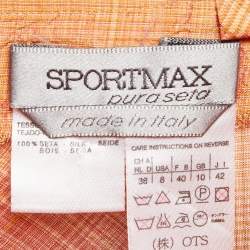 Pre Owned Sportmax Pink Check Taffeta Silk Pleated Strapless Mini Dress M