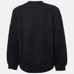 Pre Owned Sportmax Black Jersey Dot Appliqued Crew Neck Sweatshirt S