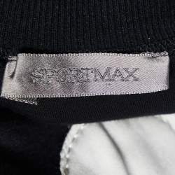 Pre Owned Sportmax Black Jersey Dot Appliqued Crew Neck Sweatshirt S