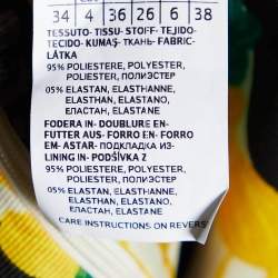 Pre Owned Sportmax Yellow Floral Print Faille Asymmetric Midi Dress S