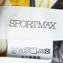 Pre Owned Sportmax Yellow Floral Print Faille Asymmetric Midi Dress S