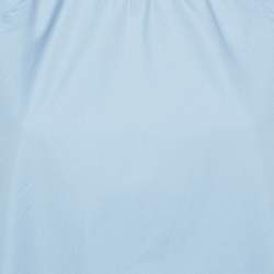 Pre Owned Sportmax Blue Side Stripe Poplin Long Sleeve Top L