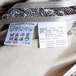Sportmax Beige Paisley Print Velvet Zip Up Jacket M