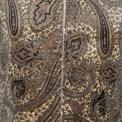 Sportmax Beige Paisley Print Velvet Zip Up Jacket M