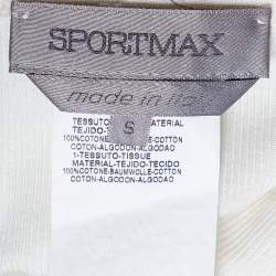 Pre Owned Sportmax Off White Cotton Knit Short Sleeve T-Shirt S