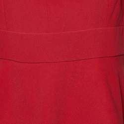 Pre Owned Sportmax Red Crepe Layered Midi Dress L