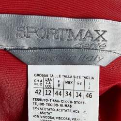 Pre Owned Sportmax Red Crepe Layered Midi Dress L