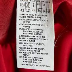 Pre Owned Sportmax Red Crepe Layered Midi Dress L