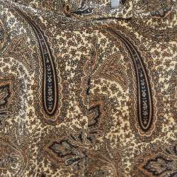 Pre Owned Sportmax Beige Paisley Print Velvet Straight Fit Trousers M