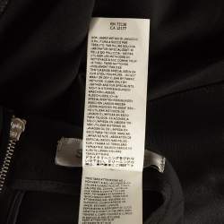 Pre Owned Sportmax Black Georgette And Leather Short Skirt M