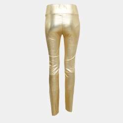 SPRWMN Gold Printed Leather Leggings M