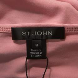St. John Pink Jersey Cowl Neck Top M