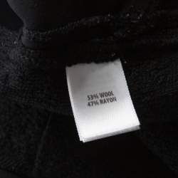 St. John Black Textured Wool Blend Asymmetric Back Detail Jacket M