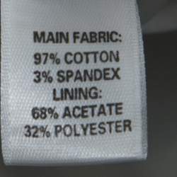 Pre Owned تنورة سانت جون مستقيمة مطبوع مورد قطن مرن أبيض و أزرق كحلي L