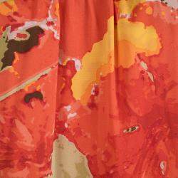 مملوكة مسبقًا توب سانت جون حرير مورد مطبوع بلا أكمام M