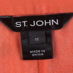 مملوكة مسبقًا توب سانت جون حرير مورد مطبوع بلا أكمام M