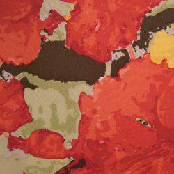 Pre Owned تنورة سانت جون حرير مورد مطبوع بكشكشة مزينة XL