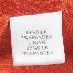 Pre Owned تنورة سانت جون حرير مورد مطبوع بكشكشة مزينة XL