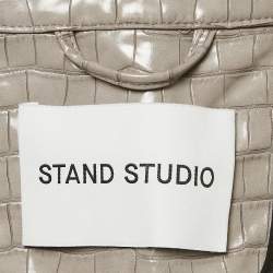Stand Studio Grey Crocodile Skin Pattern Faux Leather Haylo Coat S