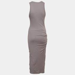 Standard James Perse Grey Jersey Ruche Sleeveless Midi Dress S