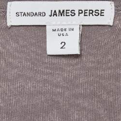 Standard James Perse Grey Jersey Ruche Sleeveless Midi Dress S