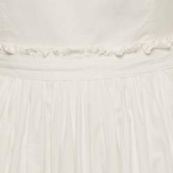 Pre Owned Staud White Cotton Flared Maxi Dress M