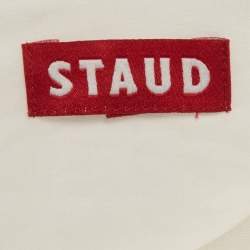 Pre Owned Staud White Cotton Flared Maxi Dress M