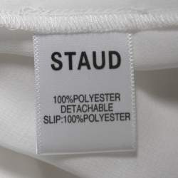 Staud White Sequin Embellished Long Sleeve Midi Dress M