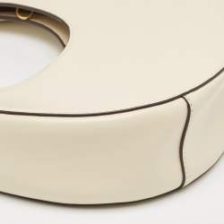 Staud Off-White Leather Mini Moon Bag