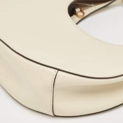 Staud Off-White Leather Mini Moon Bag