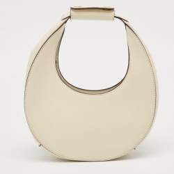 Staud Off-White Leather Mini Moon Bag