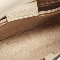 Staud Off-White Leather Mini Moon Bag
